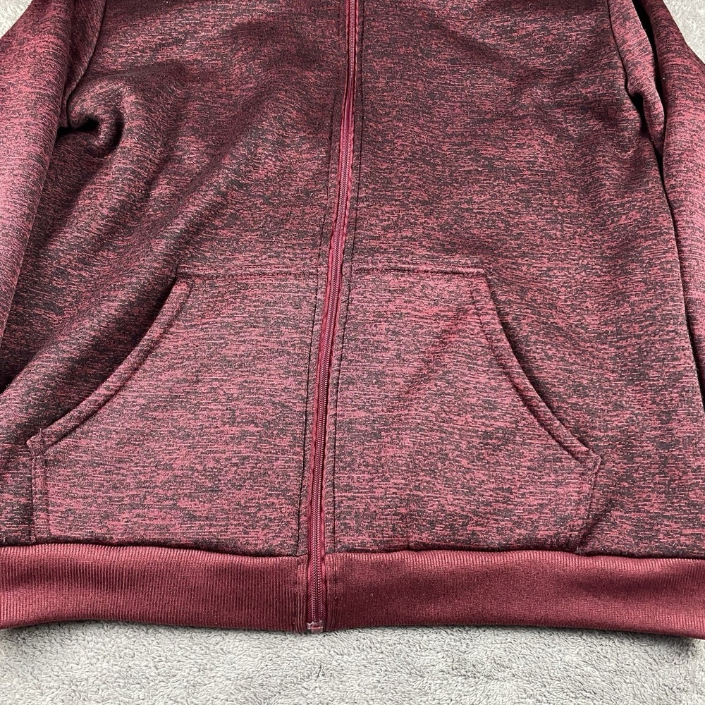 Range Fleece Full Zip Hoodie Sweatshirt Mens Large Red Black Pattern - Picture 2 of 16